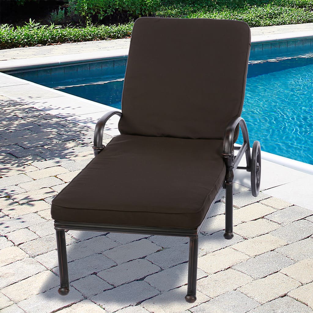 Sorra Home Outdoor 25-inch Chaise Lounge Cushion with Sunbrella Fabric - 25"