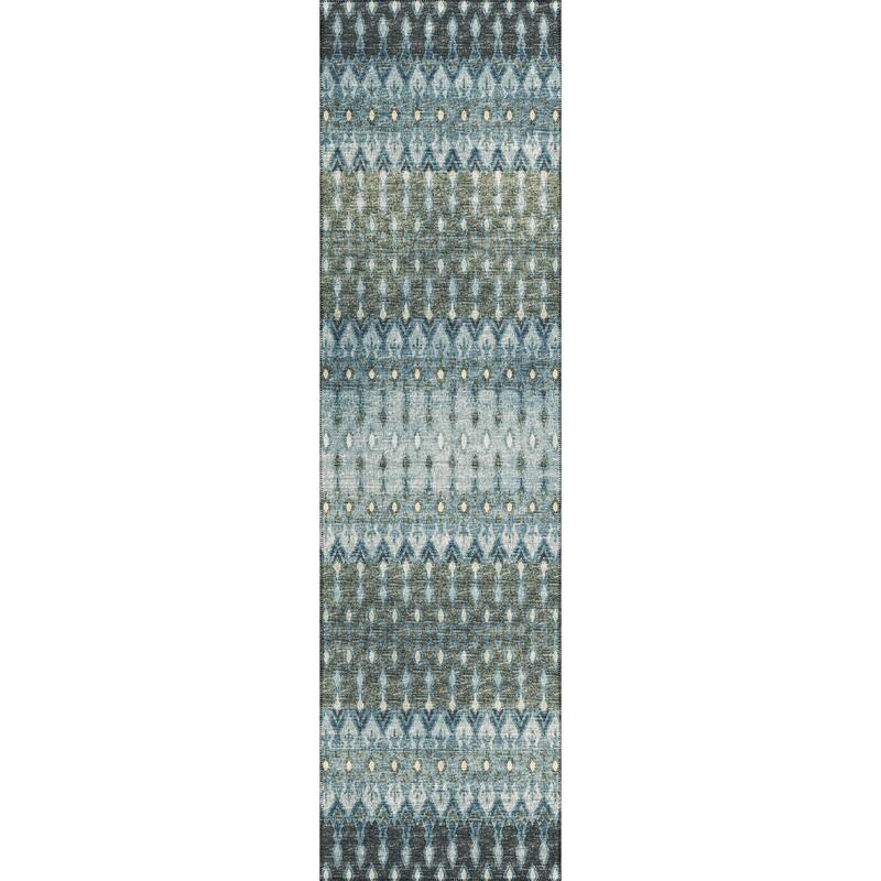 Machine Washable Indoor/ Outdoor Addison Bravado Geometric Ikat Rug