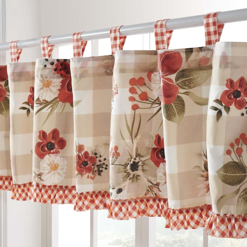 Greenland Home Fashions Wheatly Farmhouse Ruffled Window Valance