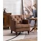 preview thumbnail 1 of 6, Classic Accent Chair Living leisure Upholstered Fabric Club Chair, Antique Brown, Suitable for Living Room Bedroom Arm Chair