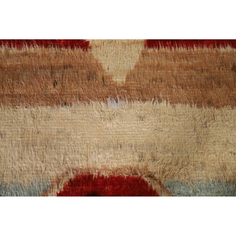 Hand Knotted Oriental 100% Wool Carpet Modern Tribal Beige & Ivories Moroccan Area Rug - 7' 10'' X 5' 7''