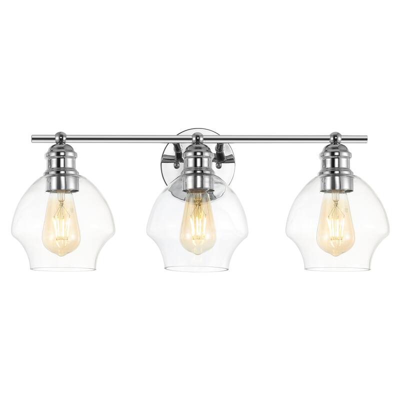SAFAVIEH Hayam 3-Light Bathroom Vanity Wall Sconce (LED Bulbs Included) - 22.5 In. W x 7.25 In. D x 9.25 In. H - 23Wx7Dx9H