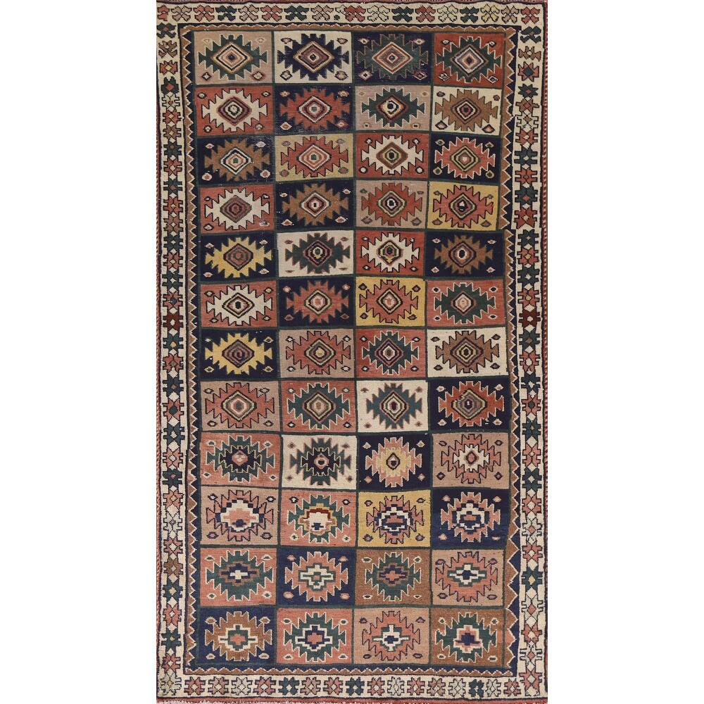 Bakhtiari Persian Vintage Area Rug Hand-knotted Wool Carpet - 3'10"x 7'5"