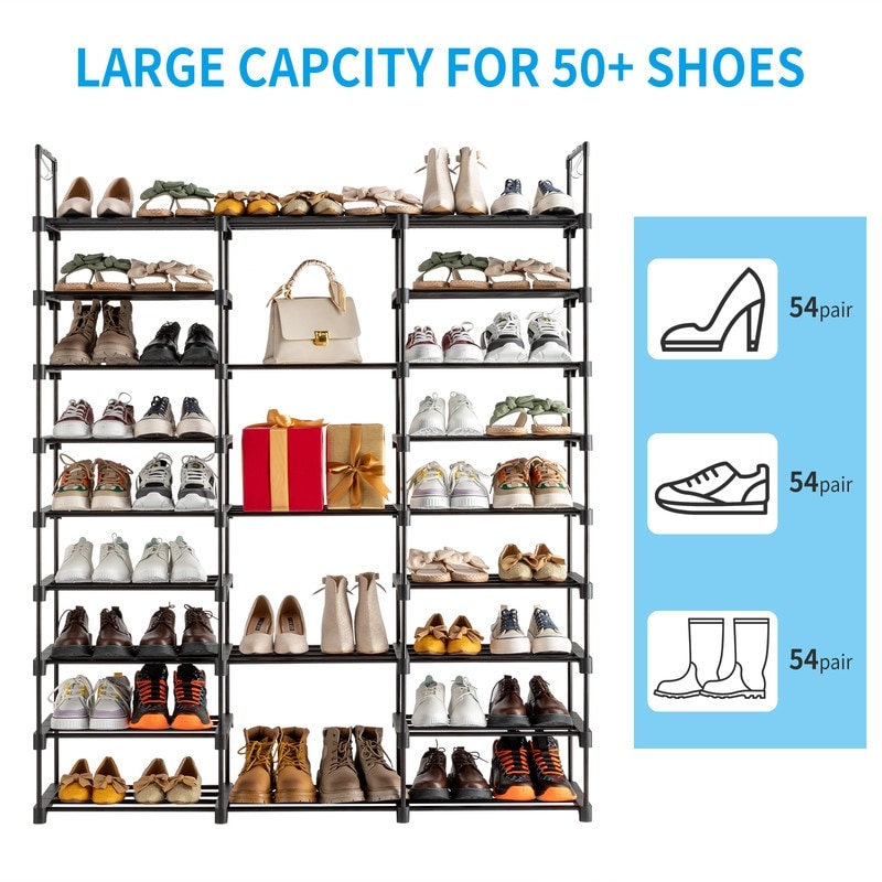 9-Tier Shoe Rack-Tiered Storage for Sneakers, Heels, Flats, Accessories,  and More-Space Saving Organization - On Sale - Bed Bath & Beyond - 36909900
