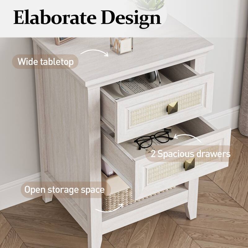 Rattan Nightstand (Set of 2)
