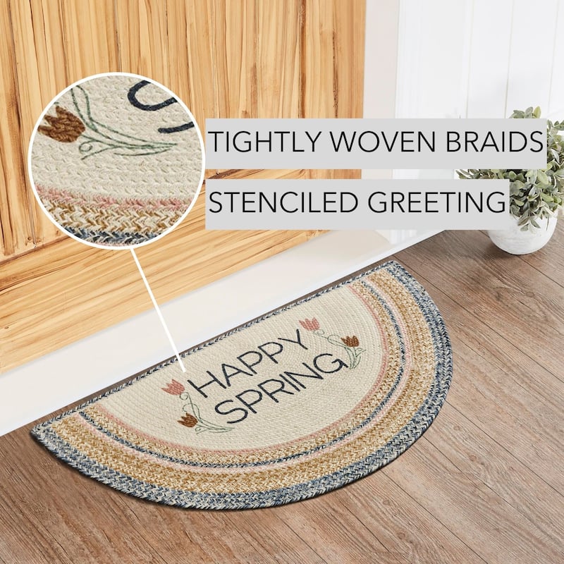 Kaila Happy Spring Jute Half Circle w/ Pad 19.5x36