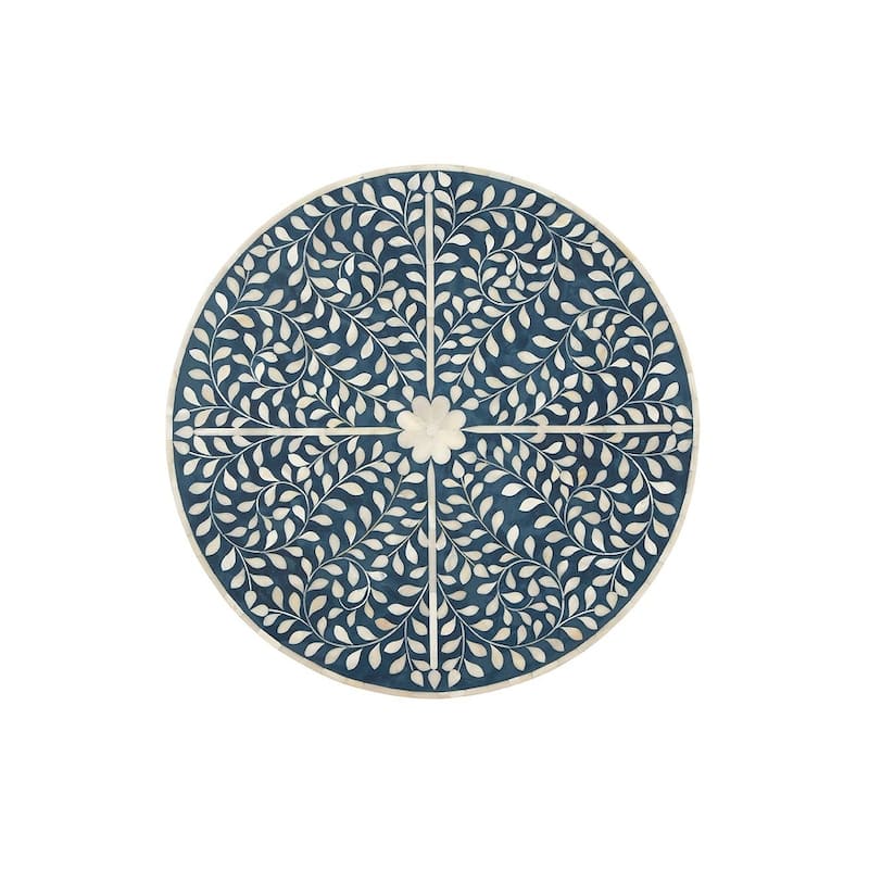 Furniture Classics Shell and Bone Inlay Blue Resin Parkview Coffee Table
