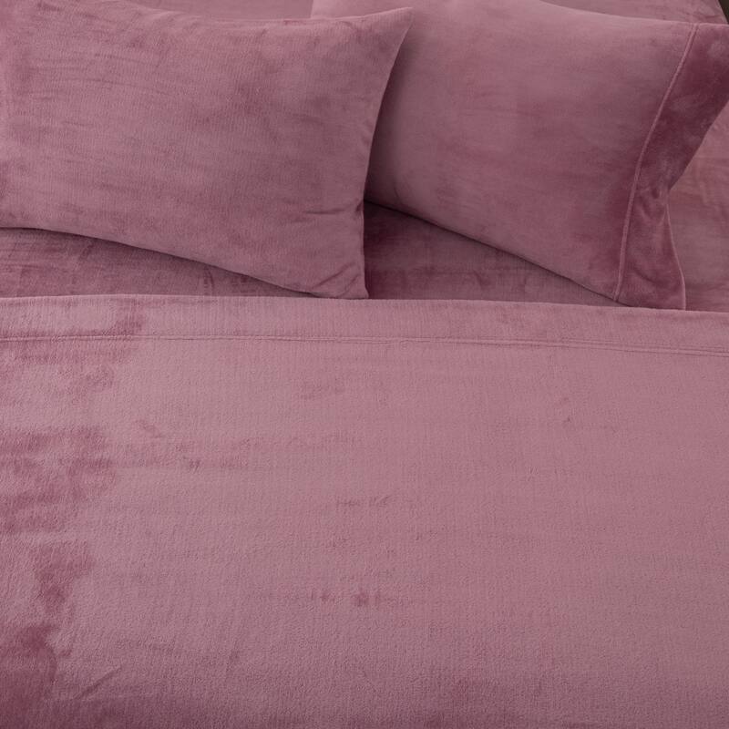 Linery & Co. Ultra Soft & Cozy Velvet Plush Fleece Printed Sheet Set