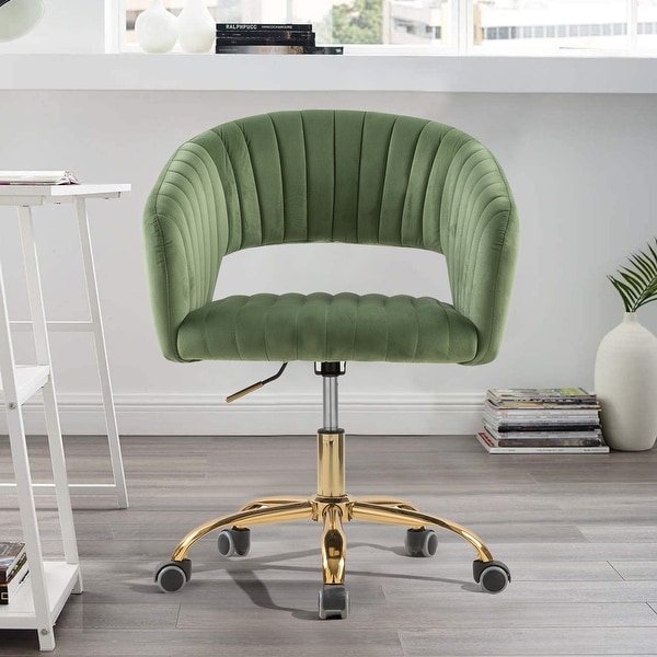 Details about   Task Office Desk Chair Upholstered Velvet Swivel Height Adjustable W/Leg 