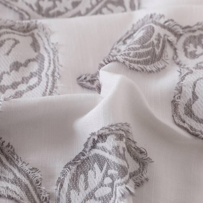 Cotton Clipped Jacquard Jacobean Floral Duvet Cover 3Pcs Set