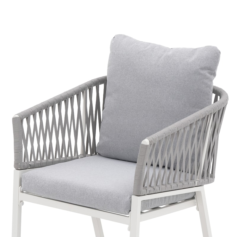 Outdoor 2 peice Aluminium Rope Dining Chairs