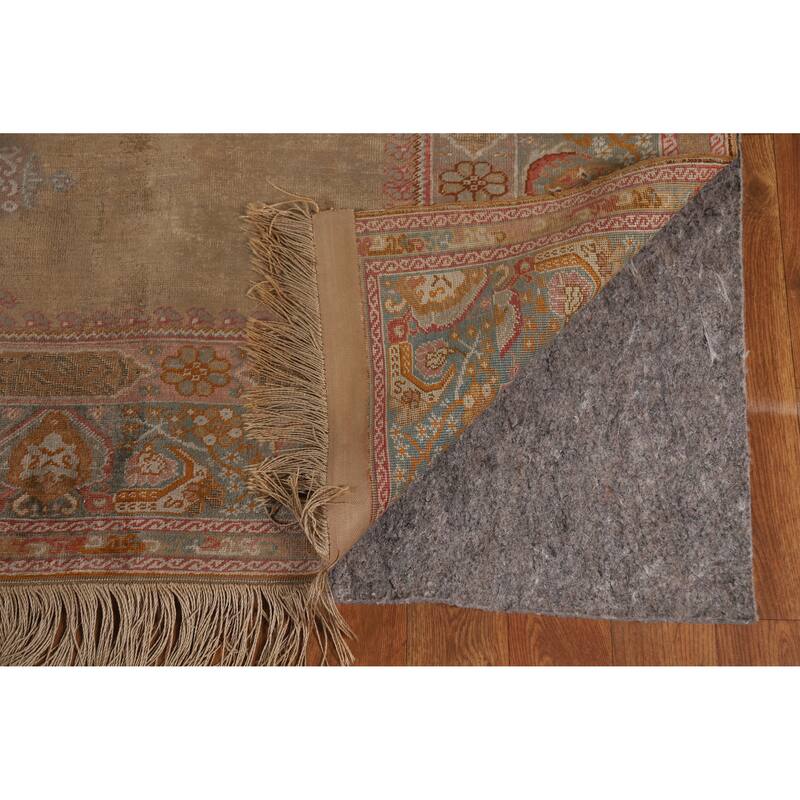 Hand Knotted Oriental Silk Carpet Transitional Geometric Multi-Colored Anatolian Area Rug - 7' 6'' X 4' 0''