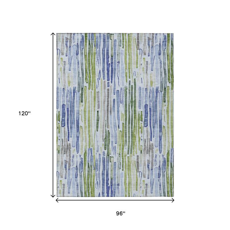HomeRoots Striped Modern Rectangle Outdoor Rug