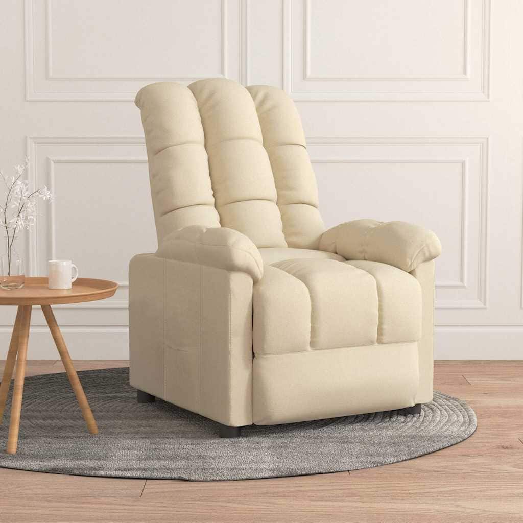 vidaXL Recliner Cream Fabric - 29.1" x 38.9" x 40.1"
