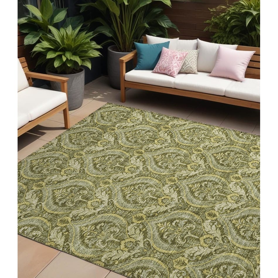 Jax Lush Floral Weather Resistant Blended Style Outdoor Rug