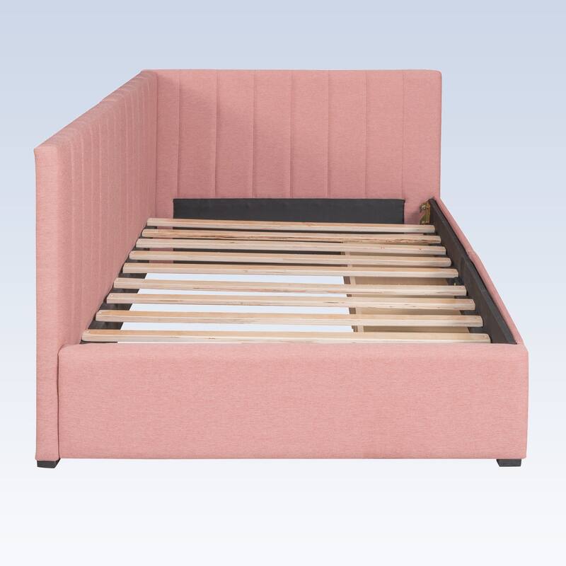 Modern Twin Size Upholstered Daybed with 2 Storage Drawers