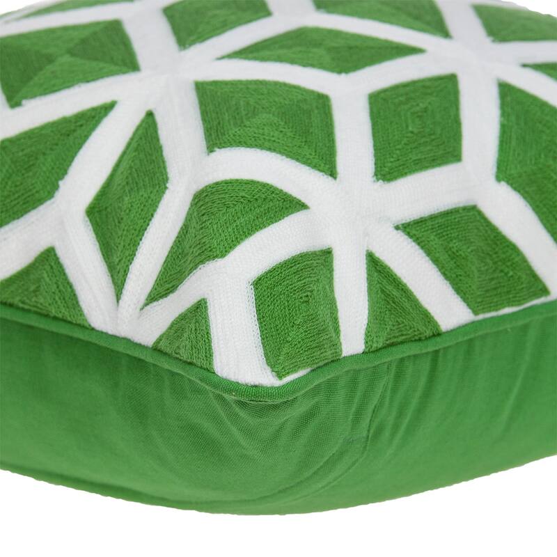 Geometric Square Throw Pillow - 20" - Green and White