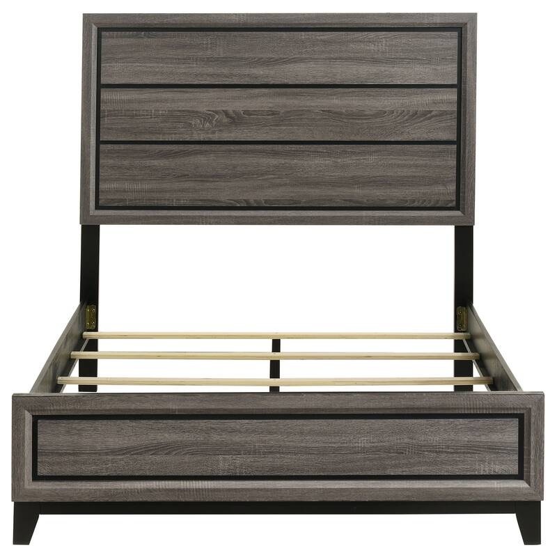 Cabrillo Grey Oak Wood Full Panel Bed