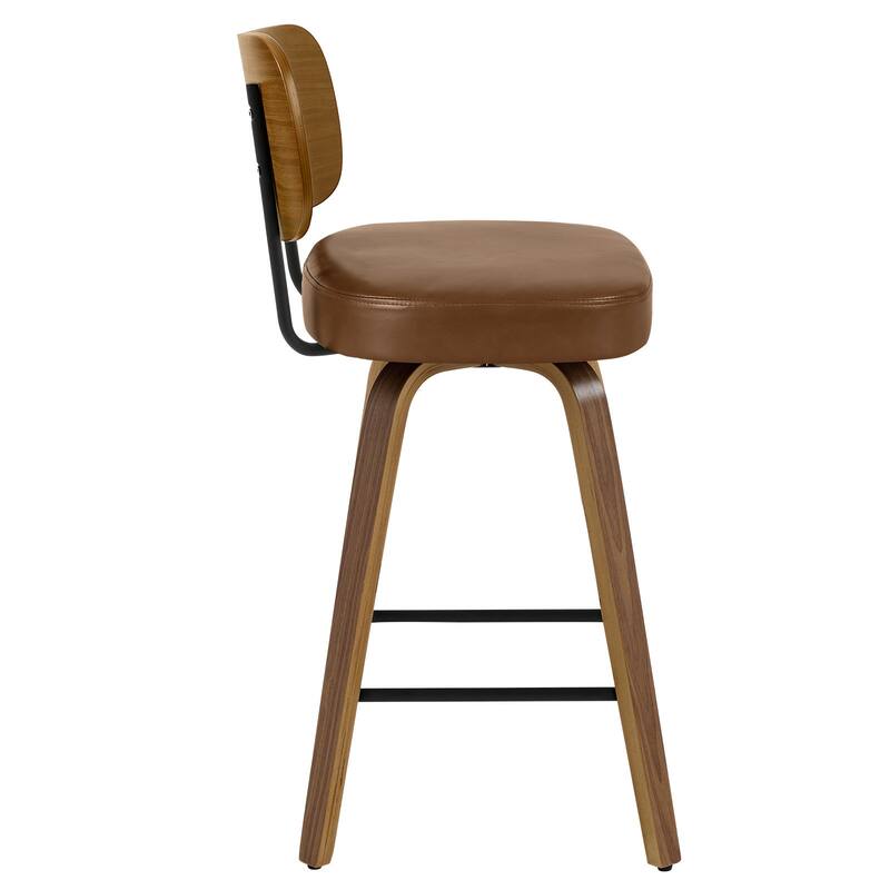 26" Swivel Upholstered Counter Height Bar Stool - 36.4" H x 17.1" W x 20" D