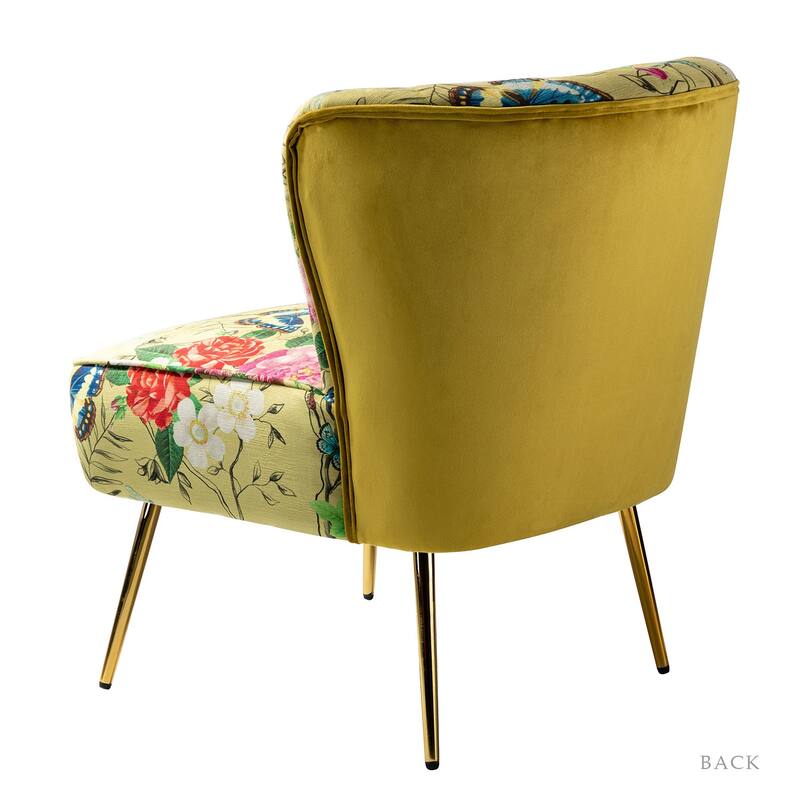 Almira Contemporary Upholstered Armless Side Chair with Tufted Back Set of 2 by HULALA HOME