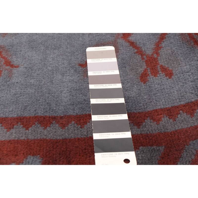 ECARPETGALLERY Hand-knotted Color Transition Dark Grey Wool Rug - 3'5 x 16'1