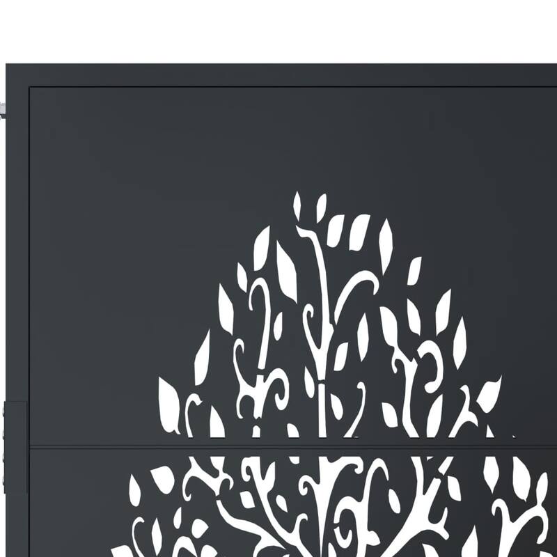 vidaXL Garden Gate Anthracite Steel Tree Design