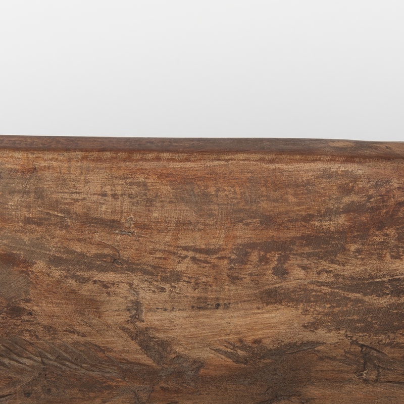 Athena Extra Large Oblong Black-Brown Reclaimed Wood Bowl - 26.0L x 10.0W x 7.0H