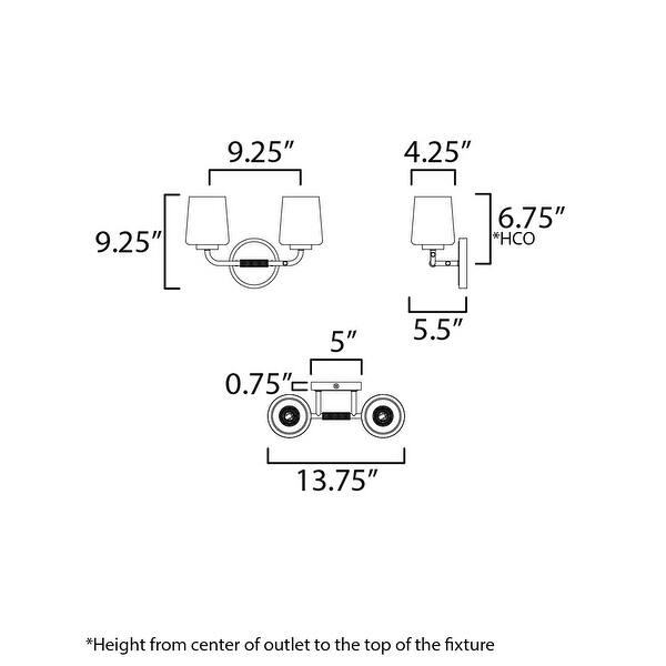 Maxim 12692WT Durham 2 Light 10" Tall Wall Sconce