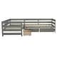 preview thumbnail 24 of 25, Twin Size L-shaped Platform Bed with Storage Drawers, Wooden Bed Frame