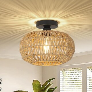 Wicker ceiling light fixture online