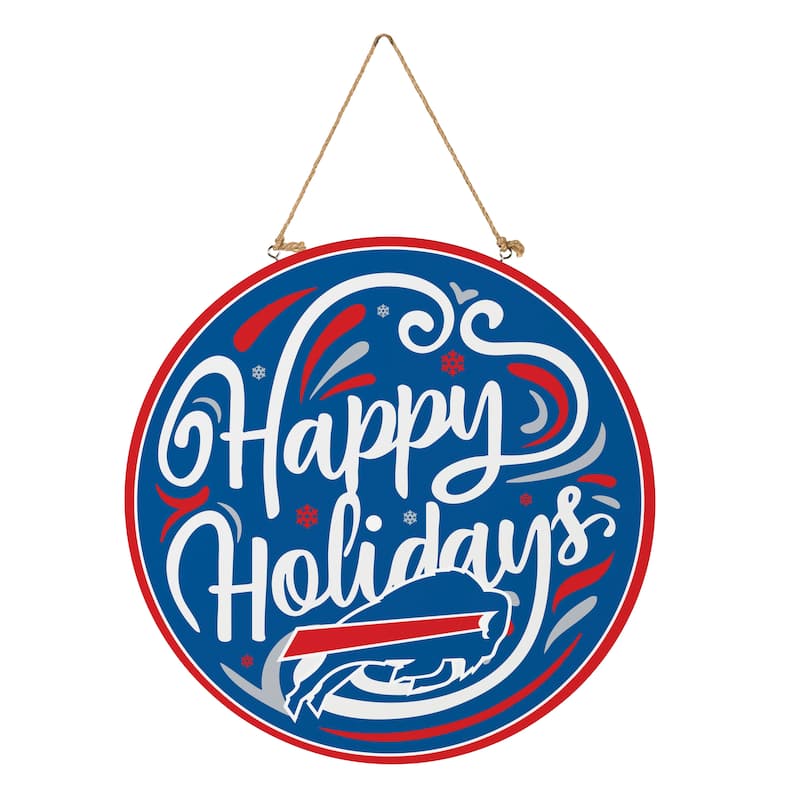 Buffalo Bills 18" x 18" Happy Holidays Door Décor Wall Sign - 18" x 18"