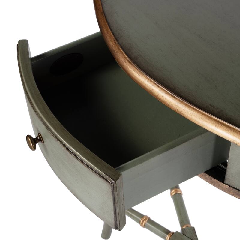 Skilling 31 in. W Specialty Demilune Shape Wood 1-Drawer Console Table