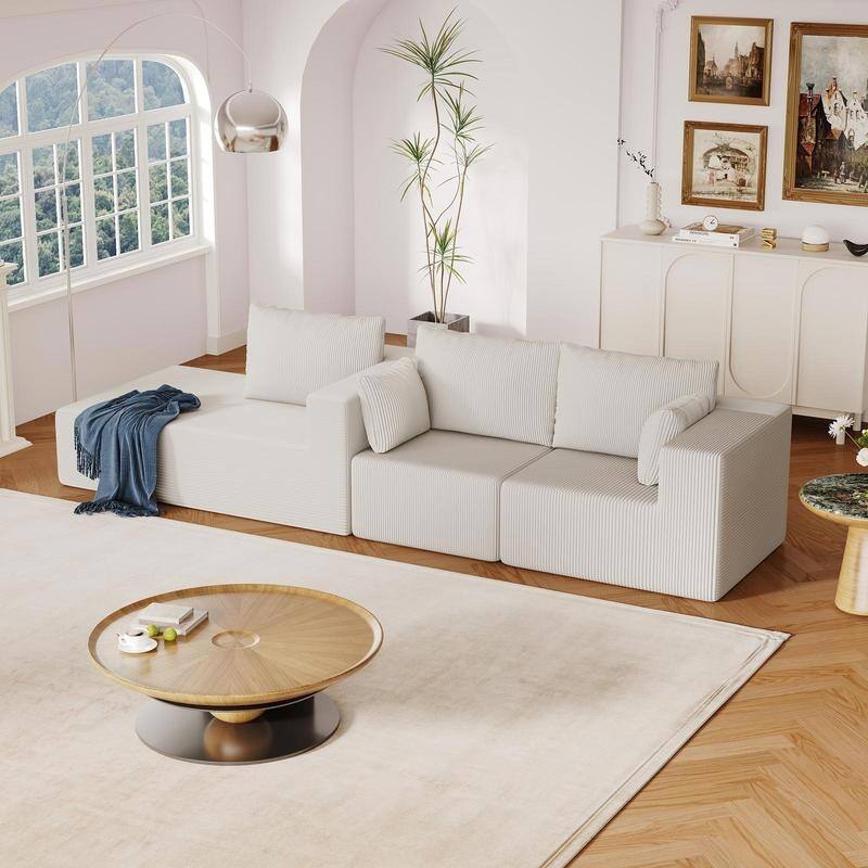 108.3" Sectional Foam Couch,L Shape Sofa with Chaise Lounge