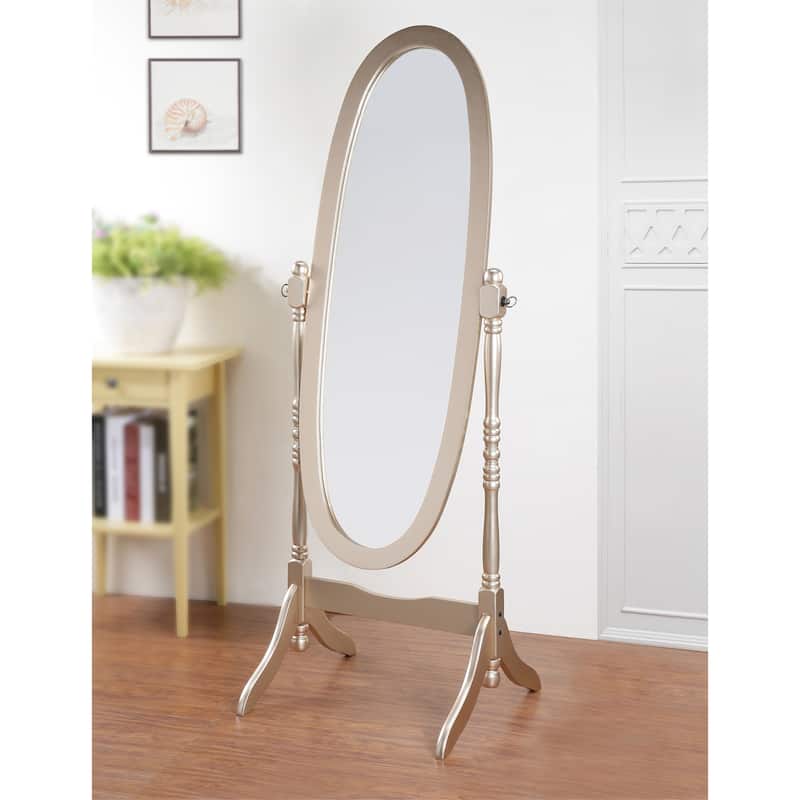 Traditional Queen Anna Style Wood Floor Mirror - Gold