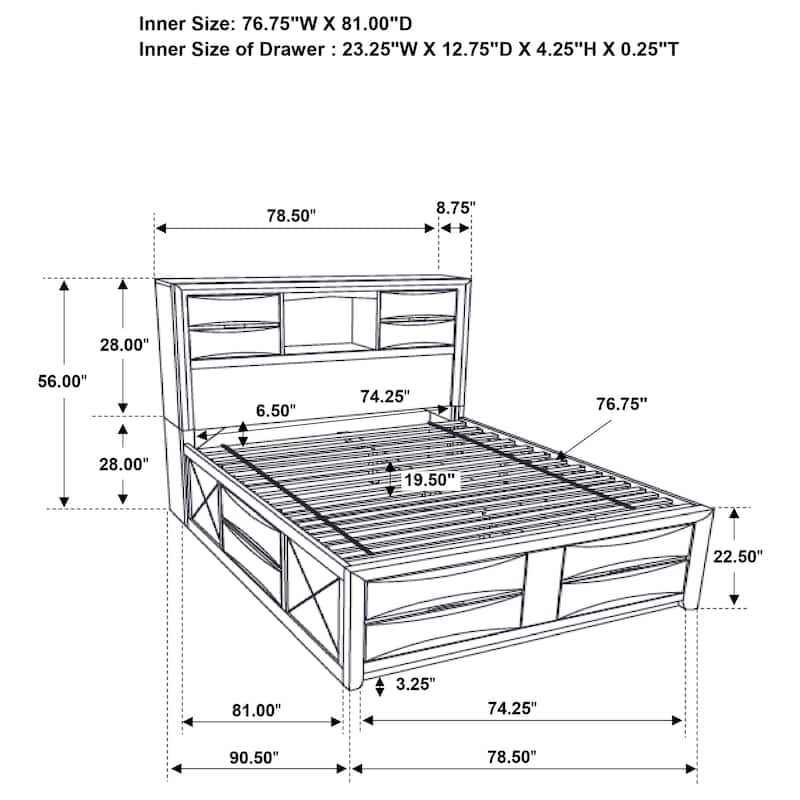 Briana Black Storage Platform Bedroom Set