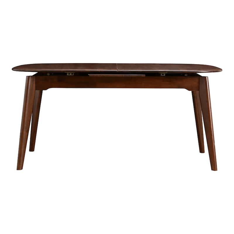Furniture of America Abigail VII Mid-Century Modern 7-Piece Rich Walnut Solid Wood 79-inch Extendable Dining Set