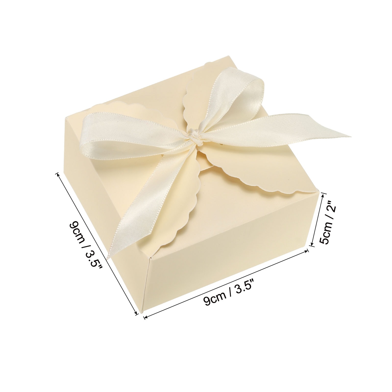 Gift Boxes, 10 Pcs Wedding Gift Boxes with Ribbon 3.5 x 3.5 x 2 inch - Yellow