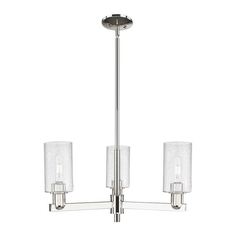 Innovations Lighting Endless Possibilities Arcadia - Clymer - 3 Light 26" Stem Hung Chandelier - Polished Nickel/Seedy