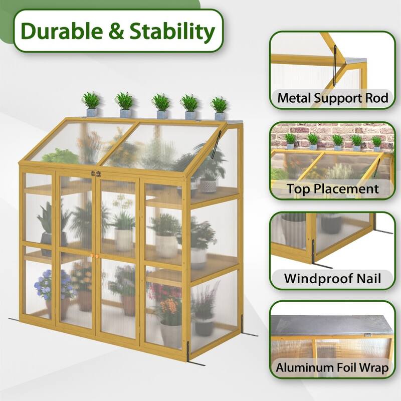 Wooden Greenhouse Polycarbonate Garden Shed for Plants