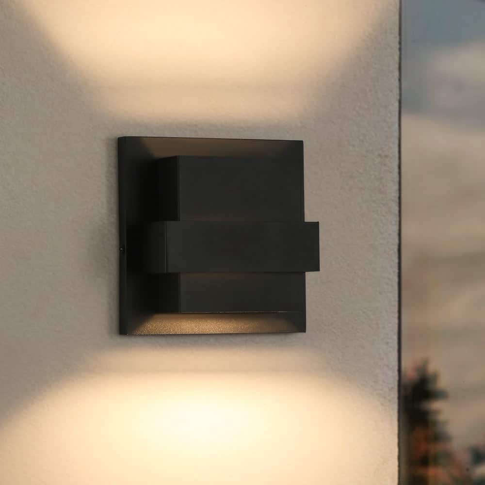 Dimmable LED Layered Square Casing Exterior Wall Sconce - 7.0 in