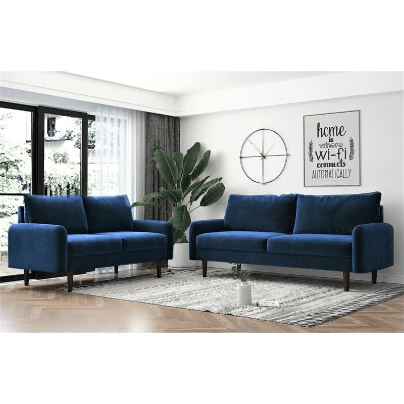 Greco 2 Piece Living Room Set - Blue