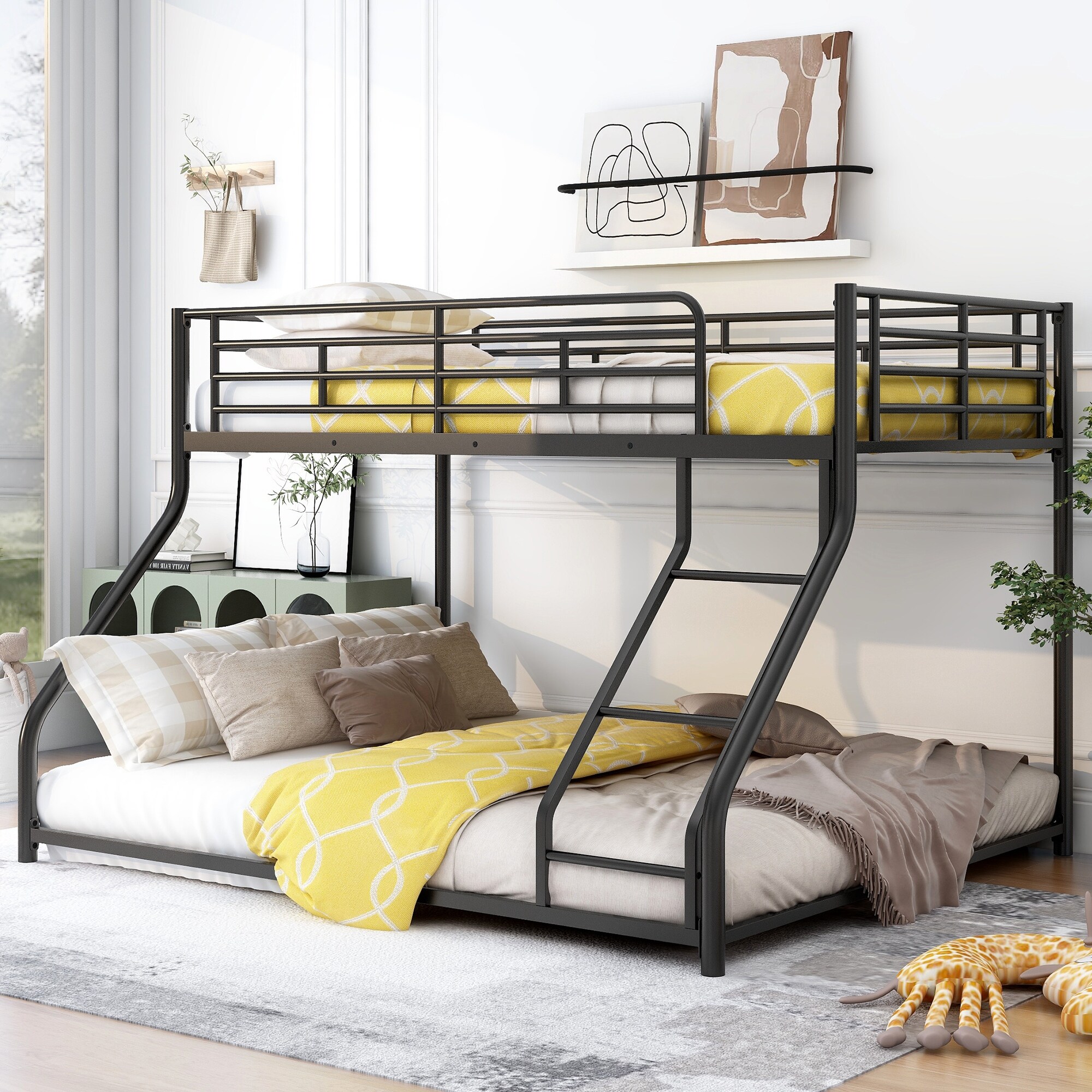 Black bunk beds shop twin over twin