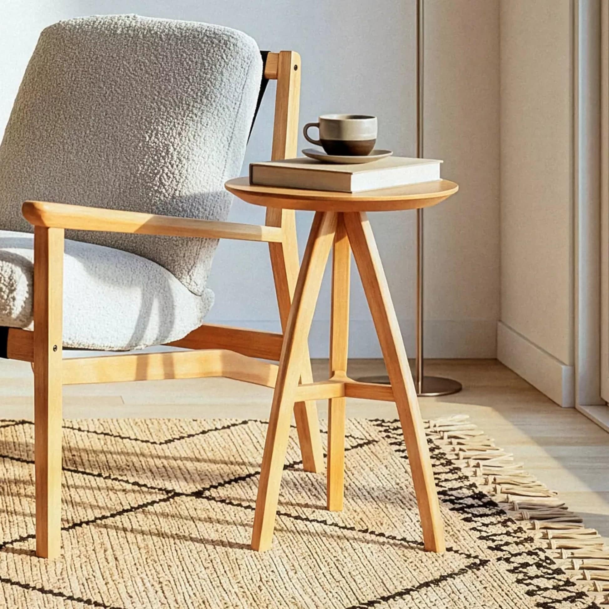 Mid Century Round End Table
