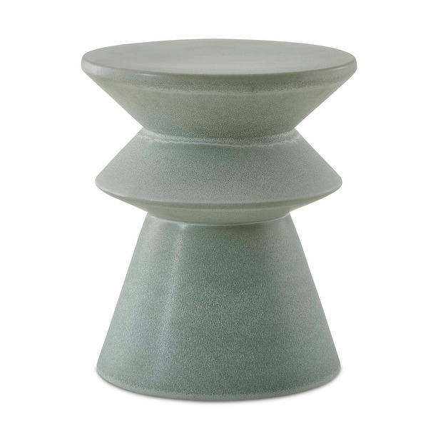 slide 2 of 3, Uttermost Imogene Seafoam Glaze Garden Stool