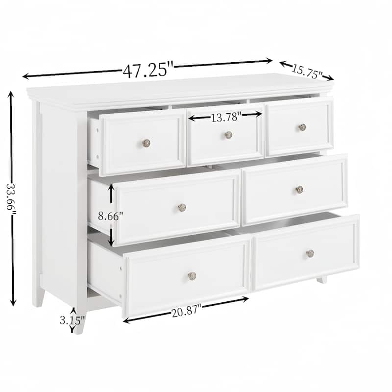 Farmhouse Style 7-Drawer Dresser for Bedroom,Wood Dressers & Chest of Drawers