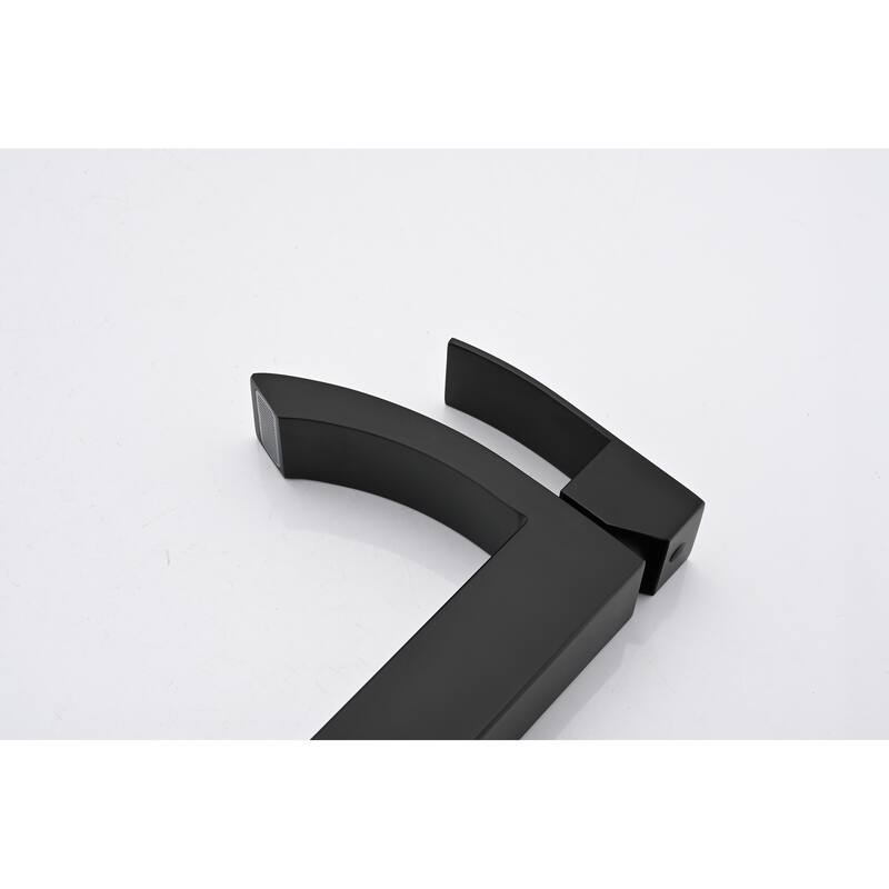 Waterfall Spout Bathroom Sink Single Handle Faucet with Pop-Up Drain (with Overflow)