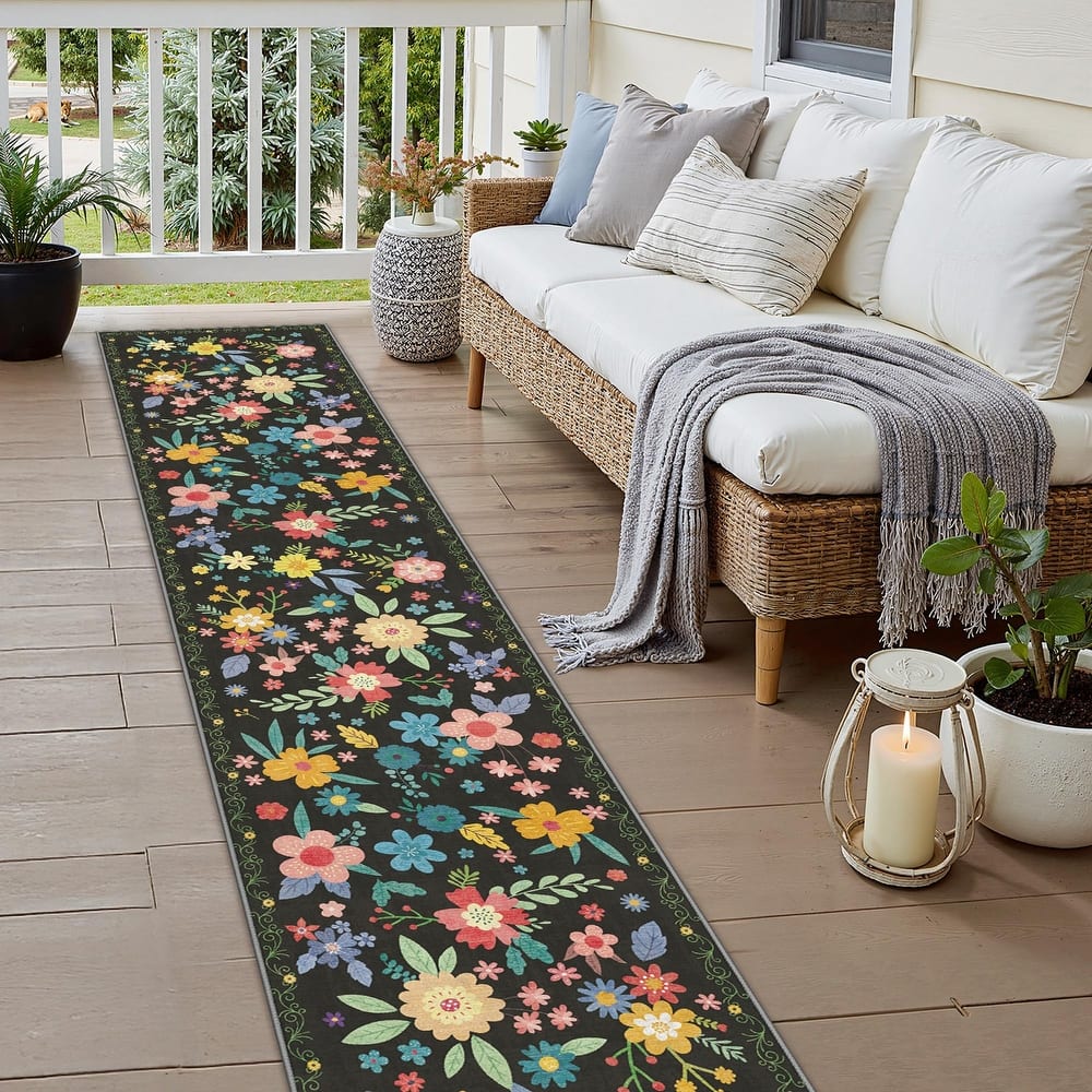 Mcow Quick-Dry Low-Pile Non-Slip Washable Indoor Outdoor Area Rug