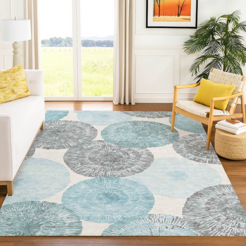 Machine Washable Indoor/ Outdoor Contemporary Devaughn Chantille Rug