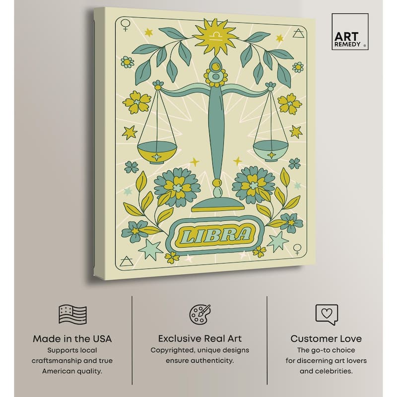 Libra Stars Card Canvas by Art Remedy, Gallery Wrapped