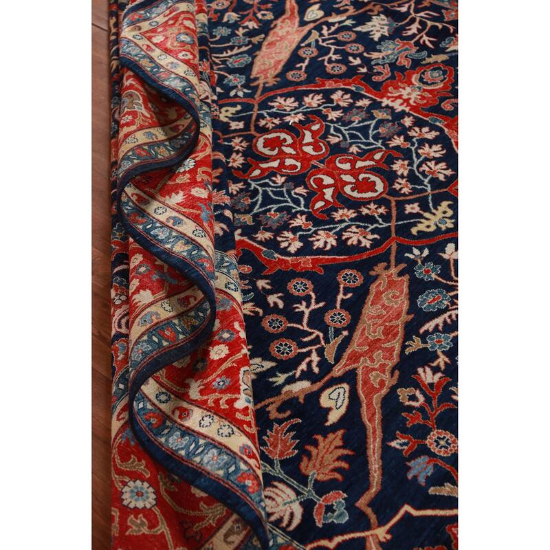 Vegetable Dye Blue Ziegler Oriental Area Rug Handmade Wool Carpet - 9'2"x 12'0"